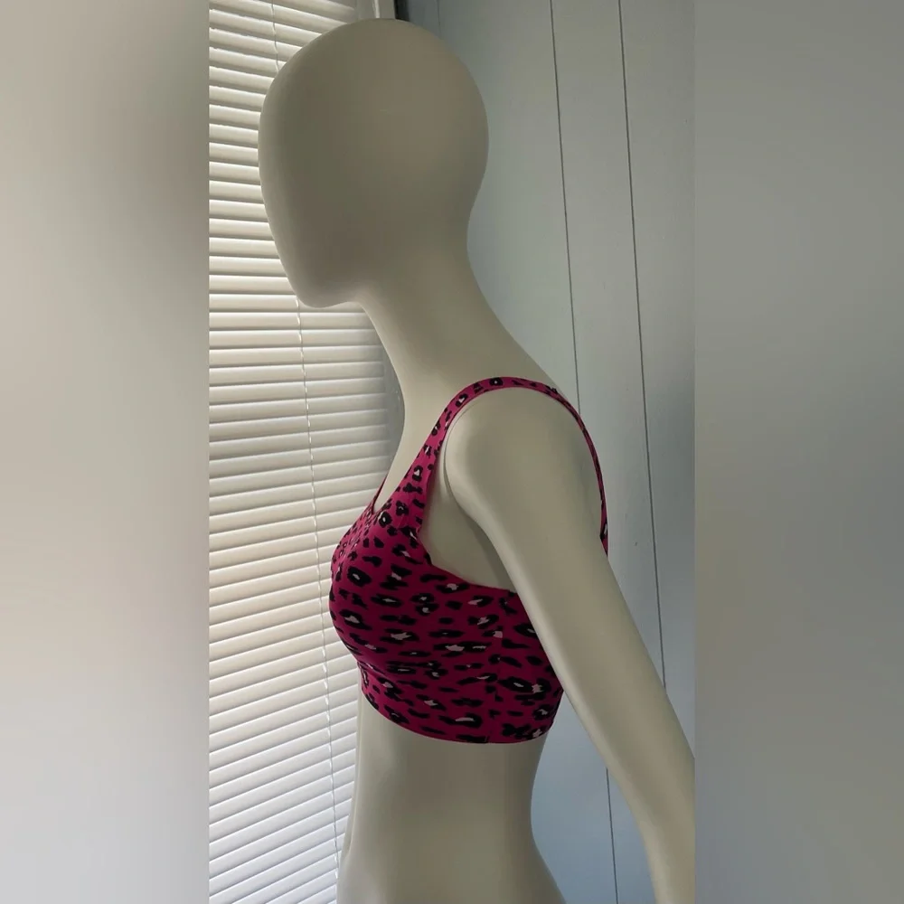Rare No Boundaries Pink Cheetah Leopard Animal Print Sports Bra Size Medium - Picture 3 of 9